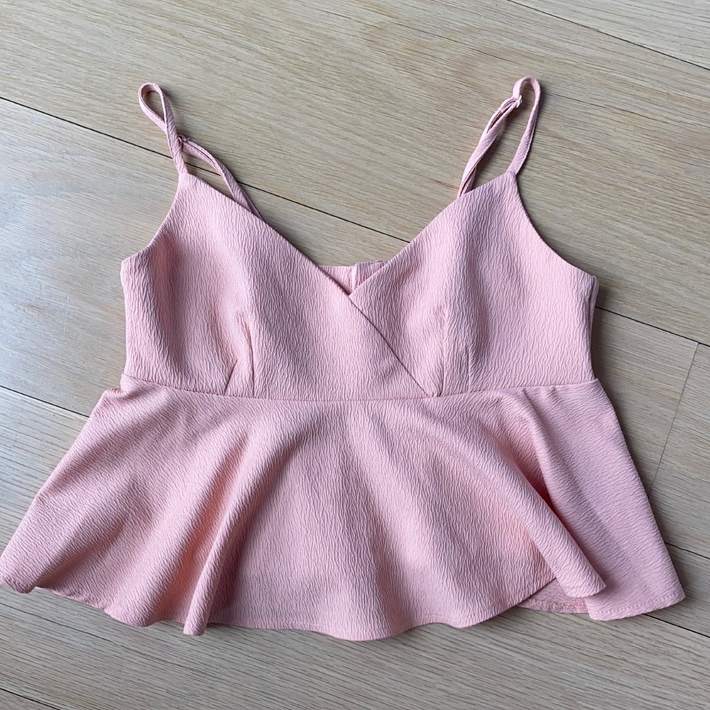 Peach Tank Textured Blouse
